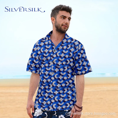 Summer Blue Green All Over Print Button Shirt